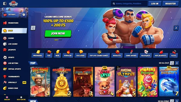 BigClash Casino – početna stranica